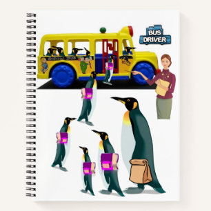 Spiral Notebook Penguin School Driver