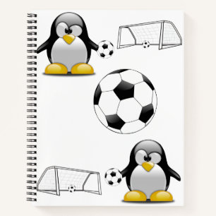 Spiral Notebook Penguin Soccer Ball