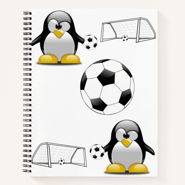 Spiral Notebook Penguin Soccer Ball (Front)