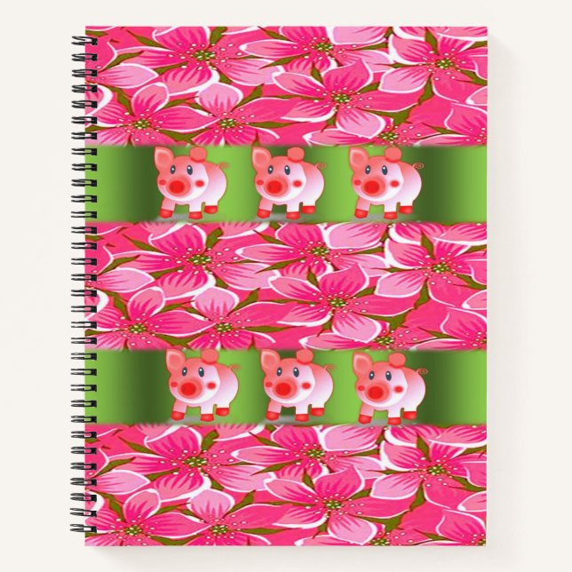 Spiral Notebook Pig (Front)