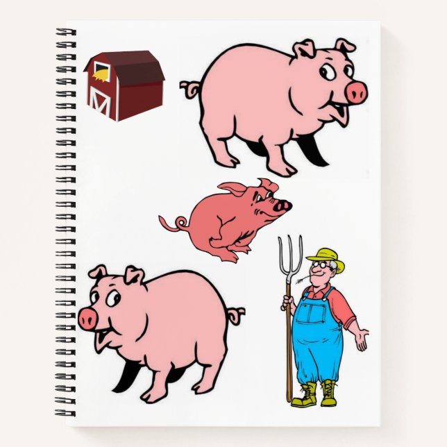 Spiral Notebook Pig (Front)