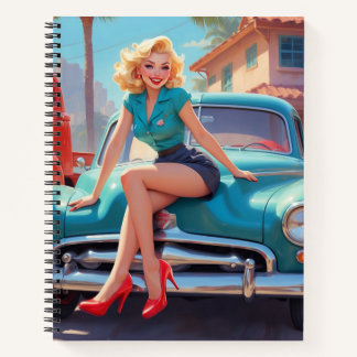 Spiral Notebook Pin-Up Art Blonde