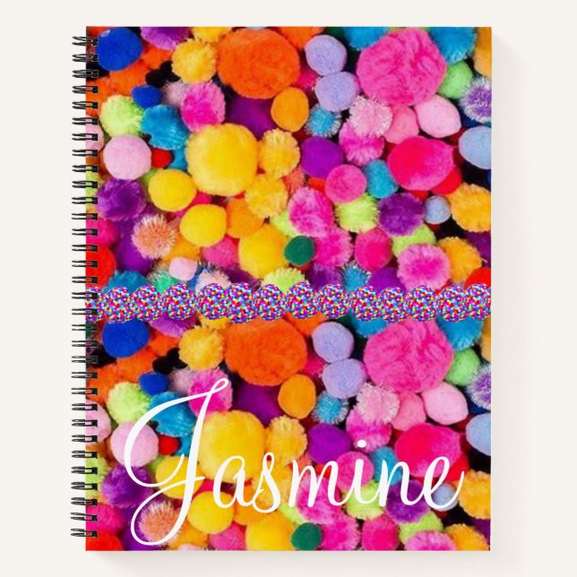 Spiral Notebook Pom Poms (Front)