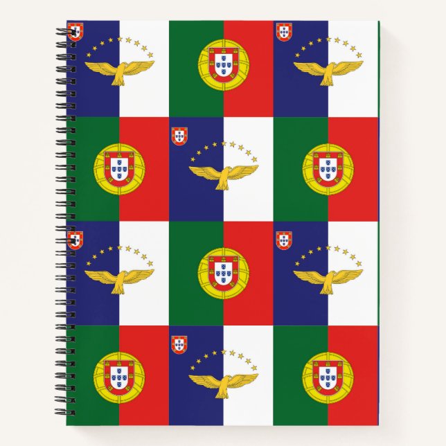 Spiral Notebook Portugal and Azores Flags (Front)