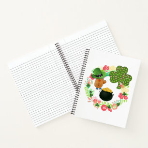 Spiral Notebook St. Patrick's Day Teddy Bear
