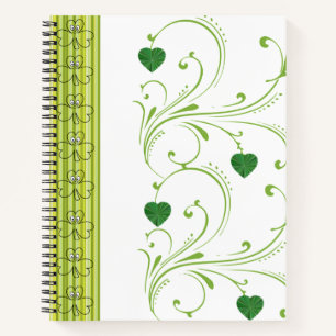 Spiral Notebook St. Patrick's Floral Shamrocks