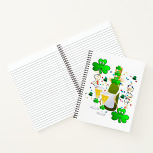 Spiral Notebook St. Patrick's Rainbow ShamrockWine
