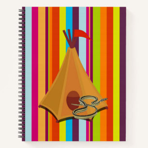 Spiral Notebook Stripe Tent Snake