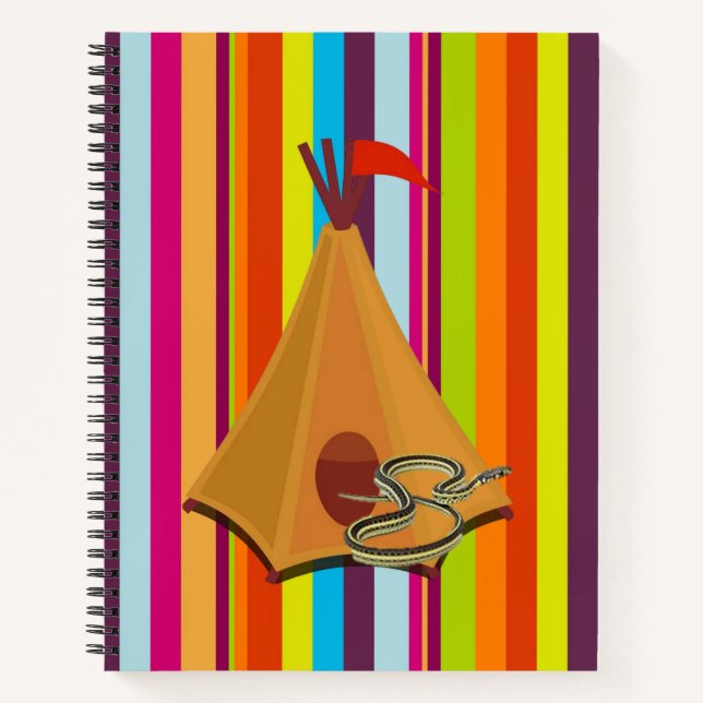 Spiral Notebook Stripe Tent Snake (Front)