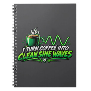 Spiral Notebook Student Journal Clean Sine Waves