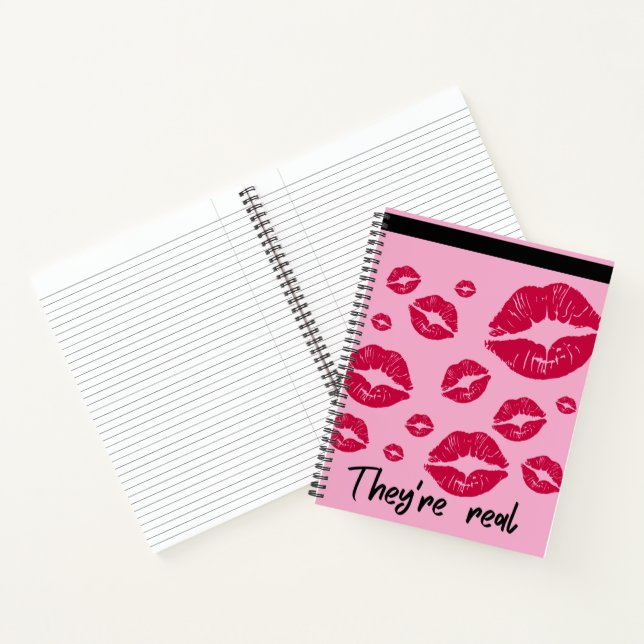 Spiral Notebook They're Real Lip Kisses College  (Inside)