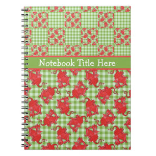 Spiral Notebook to Personalize: Cute Red Dragons