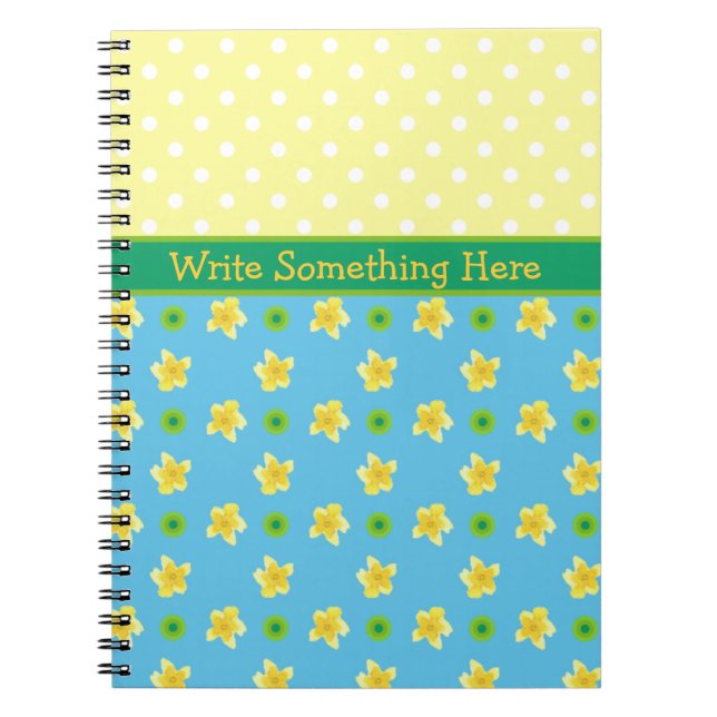 Spiral Notebook to Personalize Primroses, Polkas (Front)