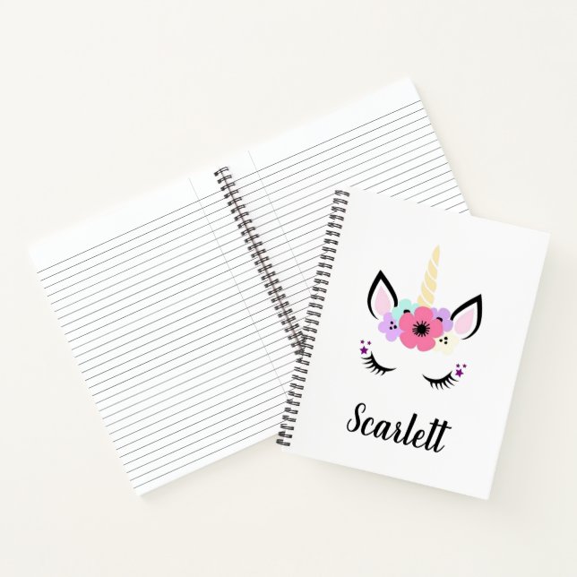 Spiral Notebook - Unicorn Head (Inside)