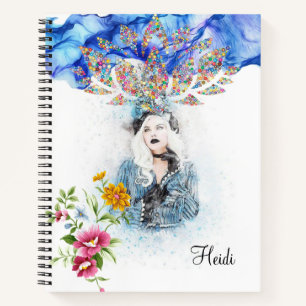 Spiral Notebook Victorian Woman Floral