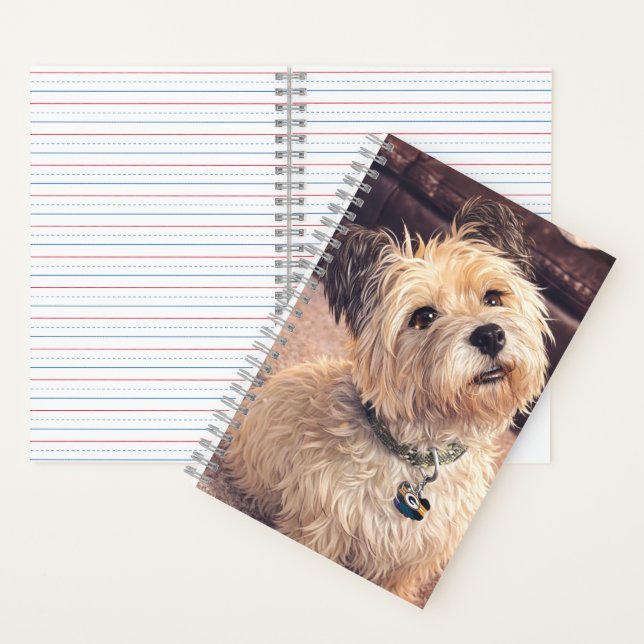 Spiral Notebook Waiting Terrier Dog (Inside)