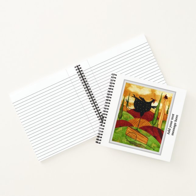 Spiral Notebook - Whimsical Tuscan Rooster Pose (Inside)