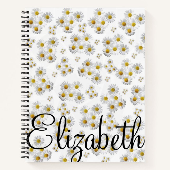 Spiral Notebook White Daisy (Front)