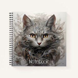 Spiral notebook with a steampunk cat