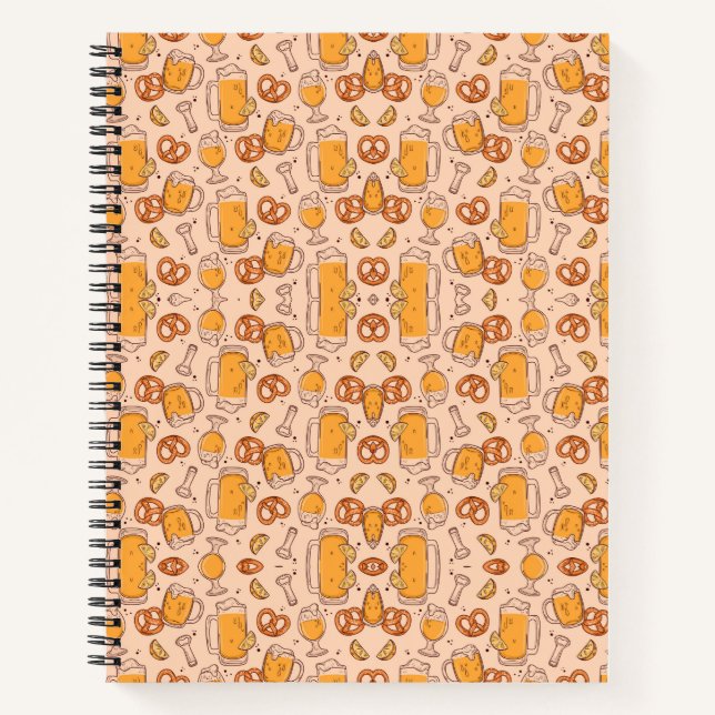 Spiral notebook with an orange pattern (Front)