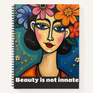 Spiral Notebook with art design empowering phrase