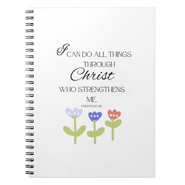 Spiral Notebook With Bible Verse (Front)
