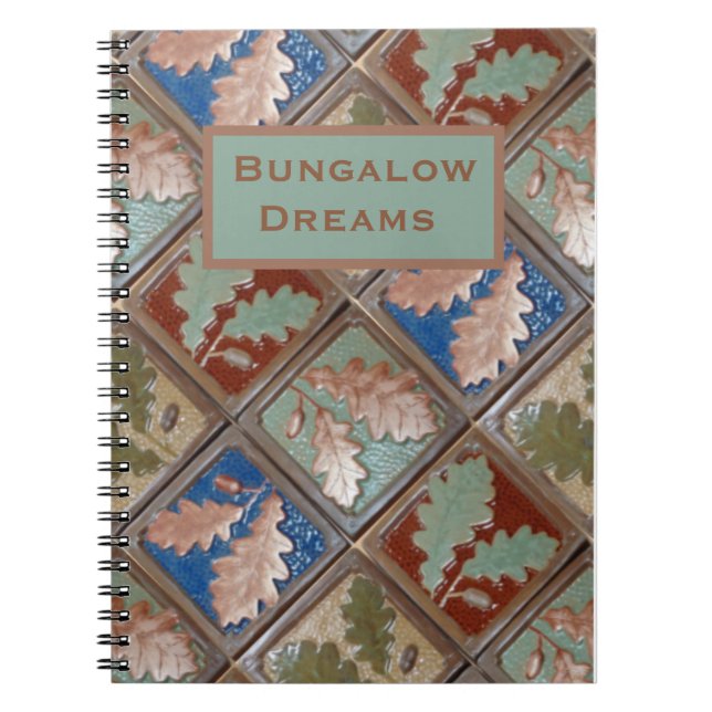 Spiral Notebook with Colourful Oak leaf print (Front)