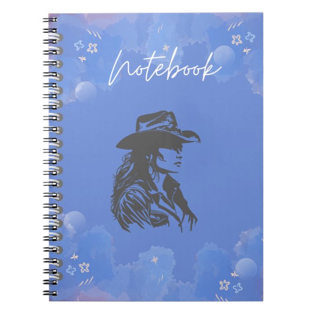 Spiral Notebook with Cowgirl Design (Front)