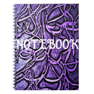 SPIRAL NOTEBOOK with Purple Abstract Design 