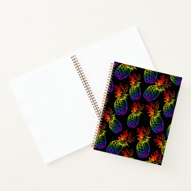 Spiral Notebook with rainbow pineapple (Inside)