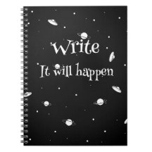 Spiral Notebook With Space Pattern