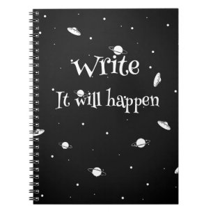 Spiral Notebook With Space Pattern