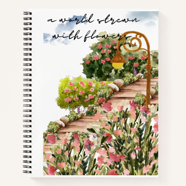 Spiral notebook with watercolor design  (Front)