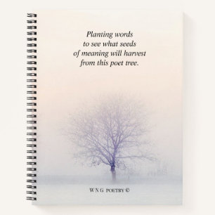 Spiral Notebook with Winter Tree Landscape Design