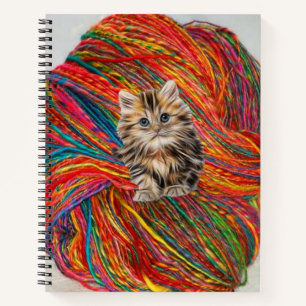 Spiral Notebook Yarn Kitten