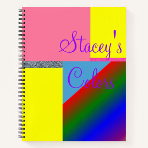 Spiral Notebook Yellow Pink Colourful Abstract