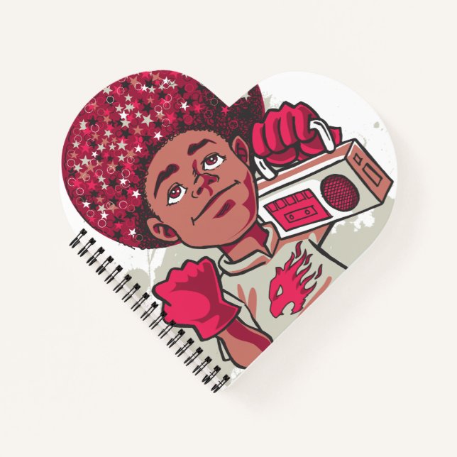 Spiral Notebook – YOUTH Power Afro & Boombox Urban (Front)