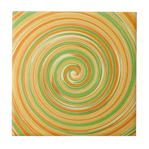 Spiral of Fun Citrus Colours Tile