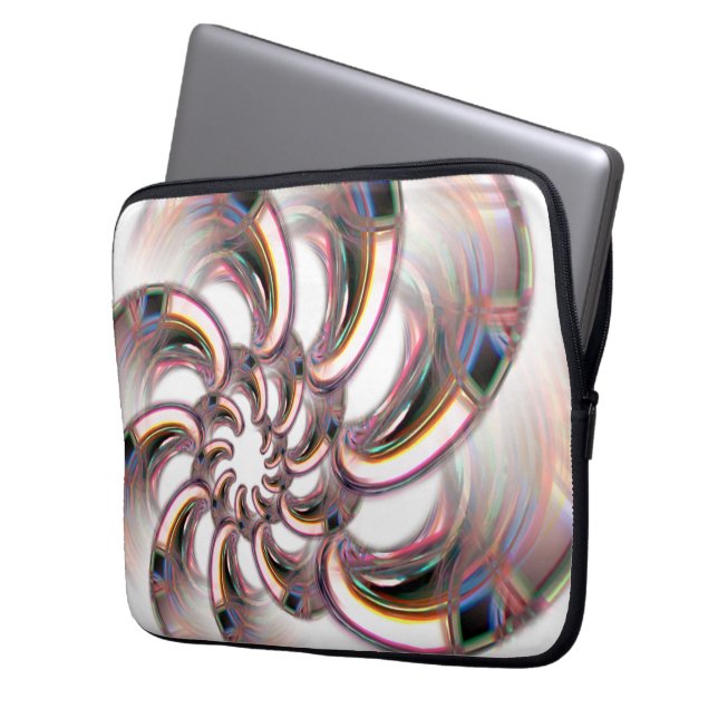 Spiral of golden claws in soft pinkish tones paper laptop sleeve (Front Left)