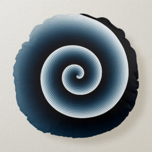 Spiral Pattern - Two Colours on Two Sides Round Pillow