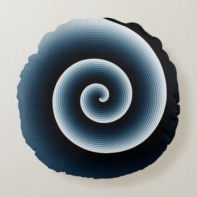 Spiral Pattern - Two Colours on Two Sides Round Pillow (Front)