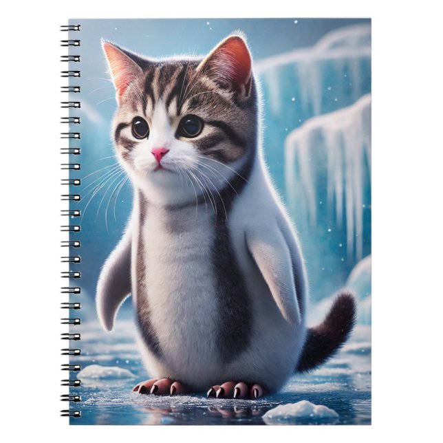 Spiral Penguin Kitty Notebook (Front)