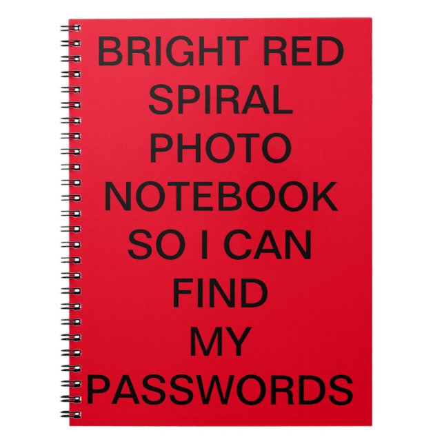 Spiral Photo Notebook in RED (Front)