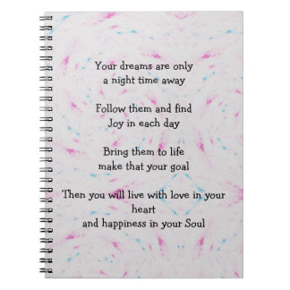 Spiral Photo Notebook with inspirational poem
