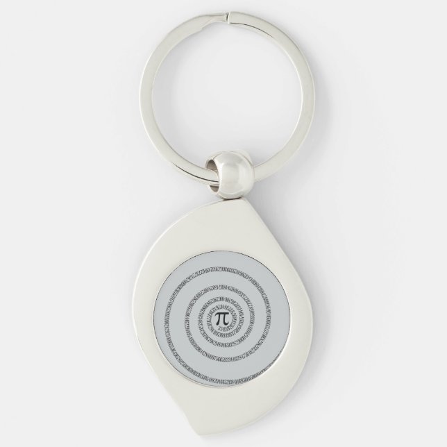 Spiral Pi Click Customize to Change Gray Color Keychain (Front)