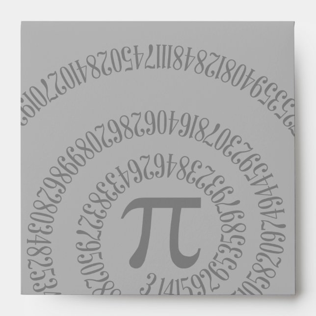 Spiral Pi Click Customize to Change Grey Colour Envelopes (Front)