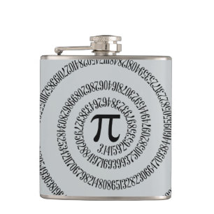 Spiral Pi Click Customize to Change Grey Colour Hip Flask