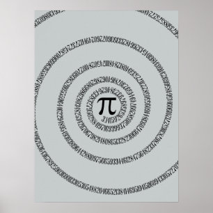 Spiral Pi Click Customize to Change Grey Colour Poster