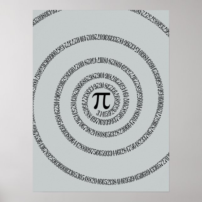 Spiral Pi Click Customize to Change Grey Colour Poster (Front)