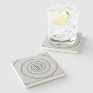 Spiral Pi Click Customize to Change Grey Colour Stone Coaster